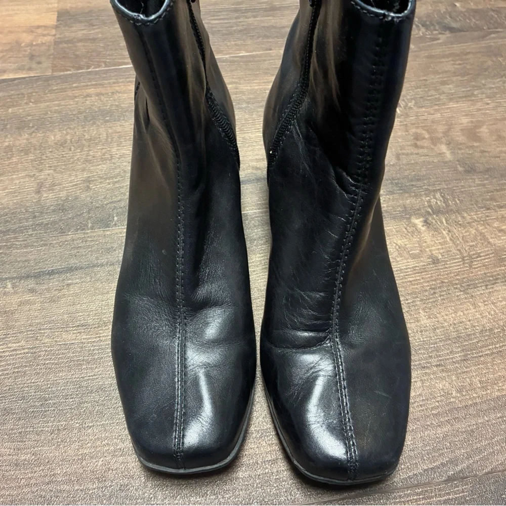Nine West Black Leather Ankle Boots - Picture 5 of 6